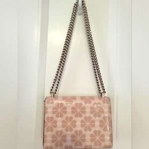 Kate spade mini clover crossbody flap chain bag in pink